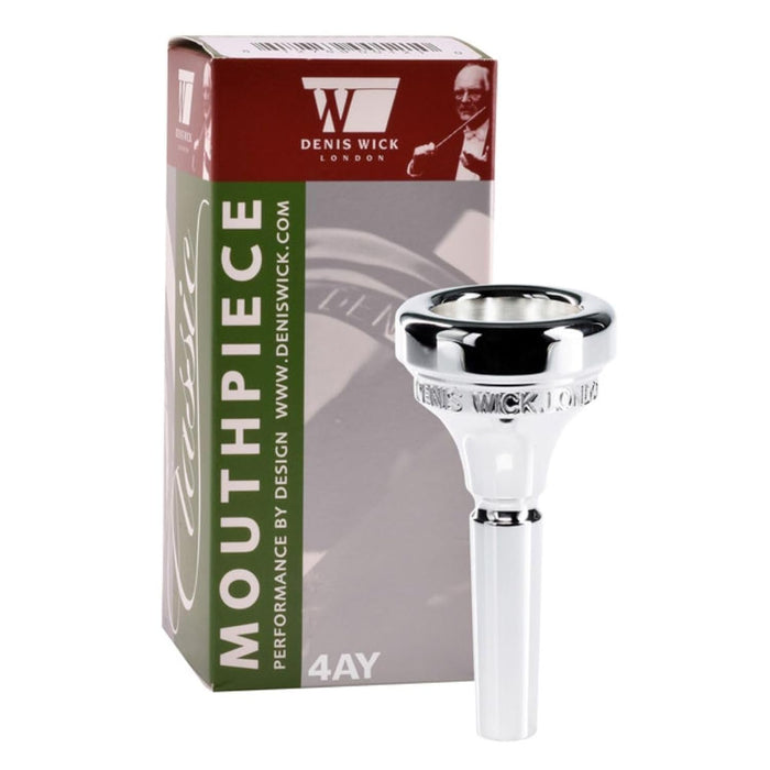 Denis Wick Classic Euphonium Mouthpiece Silver Plated, 5880E-4AY - Large Backbore for Balanced Airflow & Tone - Small Shank Fitting Euphonium Accessories for Easy Articulation - 26 x 6.72 x 7.38mm
