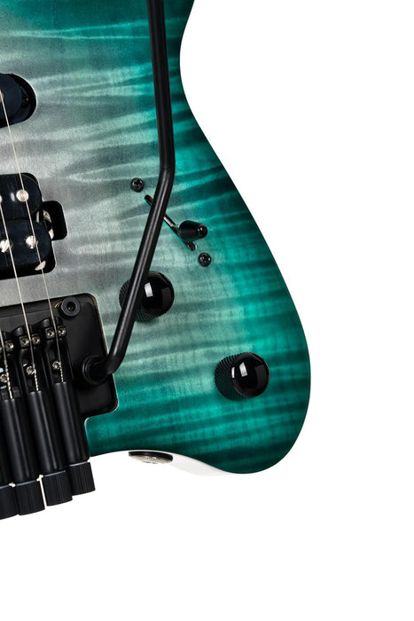 Cort SPACEG6TRSGLG Space G6TR Headless Electric Guitar Semi Gloss Lagoon