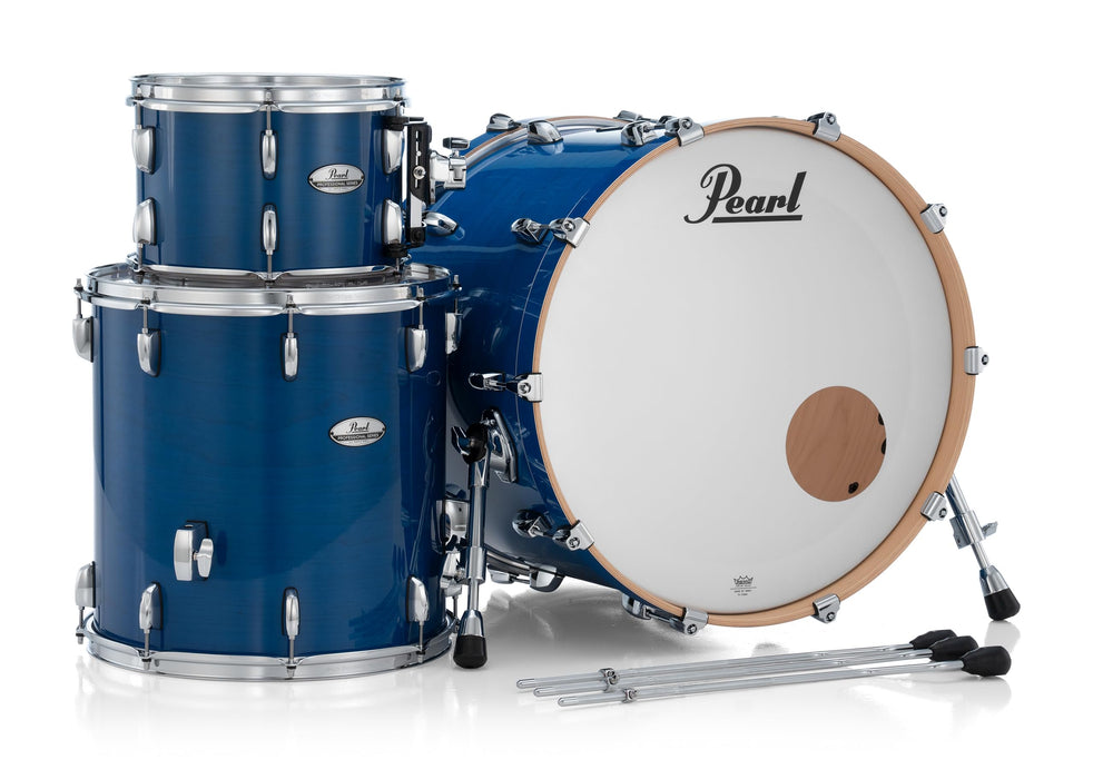 Pearl PMX Professional Series 3-Piece Drum Shell Pack (22x16, 16x16, 12x8) Sheer Blue with Optimount