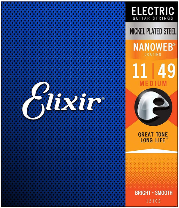 Elixir 12102 Electric Nano Medium 11-49 (3 Pack Bundle)