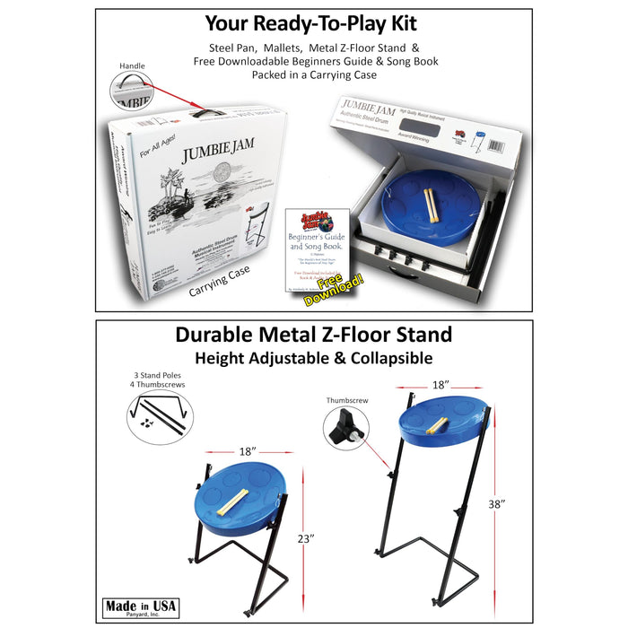 Panyard Jumbie Jam Steel Drum (W1159) Blue