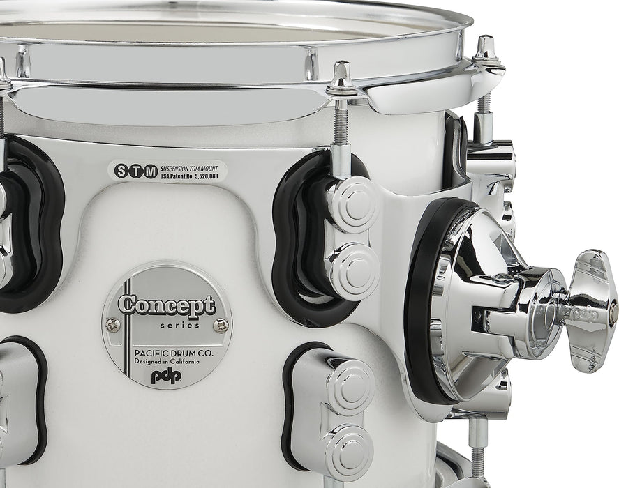 Pacific Drums & Percussion PDP Concept Maple 4-Piece Fusion, Pearlescent White Drum Set Shell Pack (PDCM20FNPW)