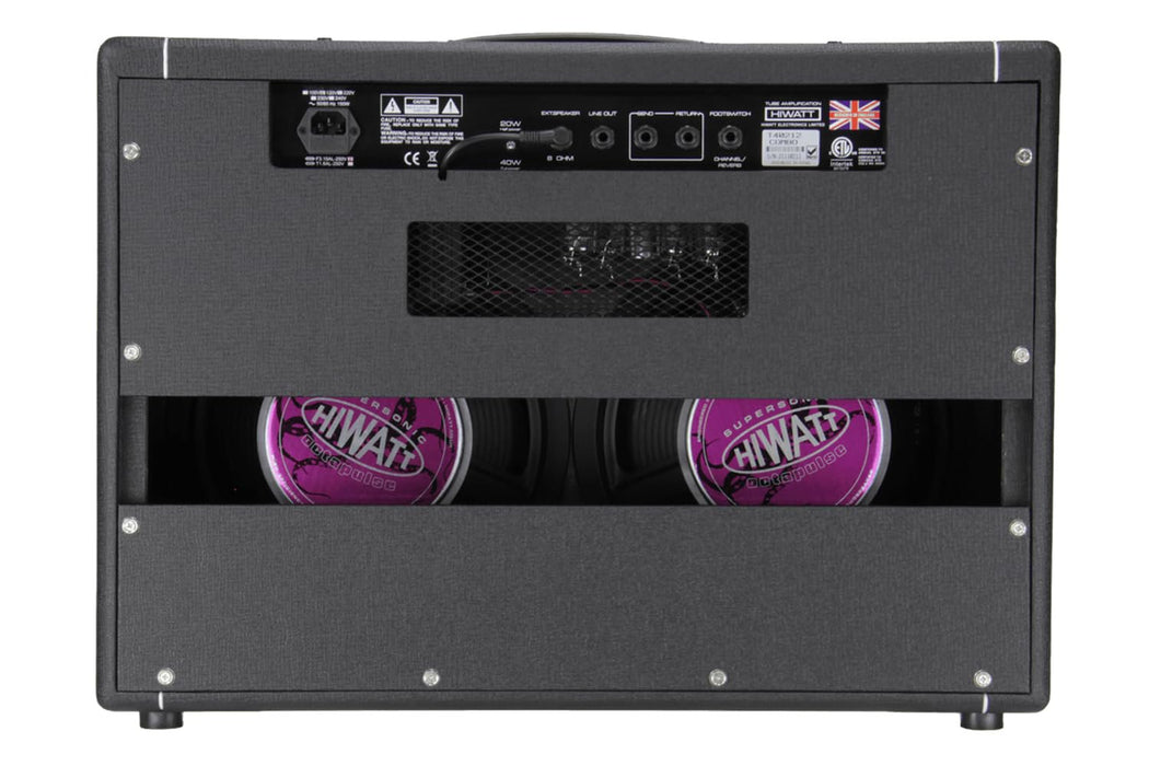 Hiwatt TB40/20 2x12 Combo Electric Guitar Amplifier, 40/20W 2-Channel with Spring Reverb, 4 x EL84 Tubes