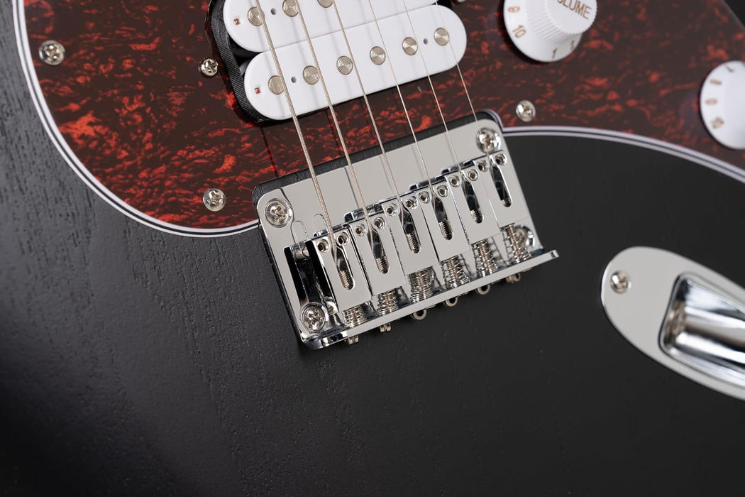 Cort G100 HH G Series Double Cutaway Electric Guitar, Open Pore Black