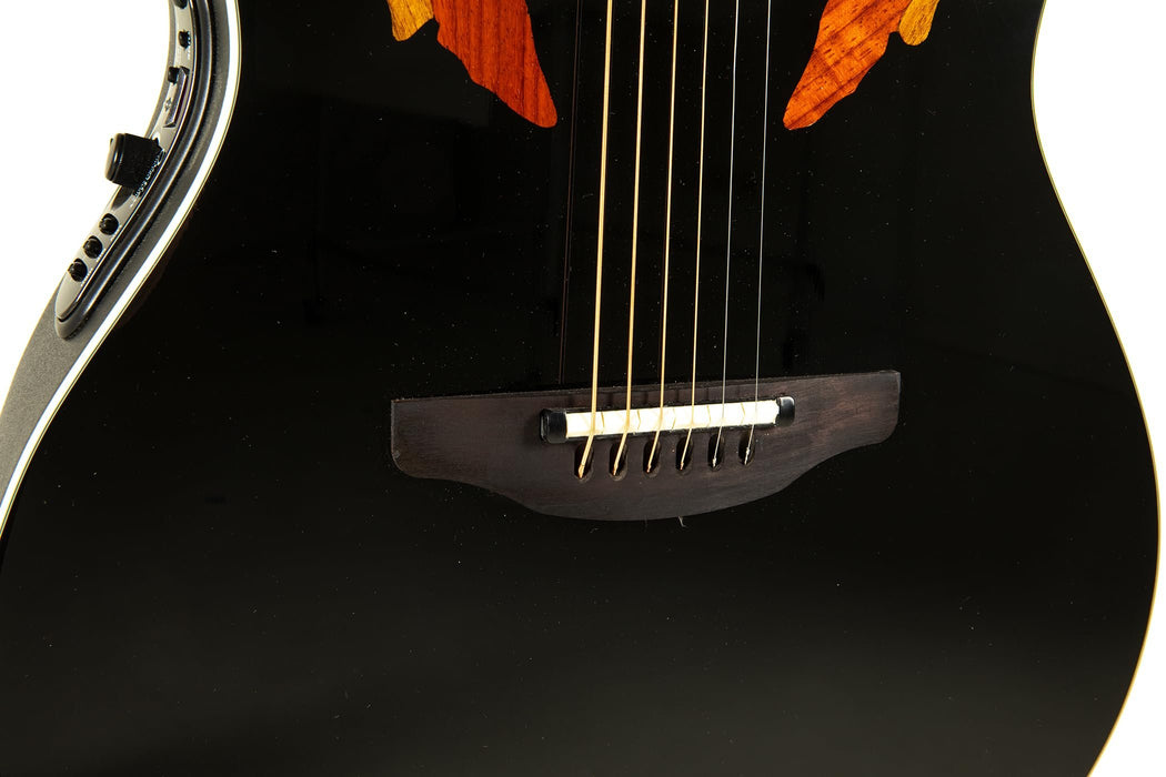 Ovation Electric Acoustic Guitar Pro Series Standard Elite 2778AX Deep Contour - Solid A-Grade Sitka Spruce Top - Lyrachord Body - Strings Adamas Nuova Coated - Black - 2778AX-5-G