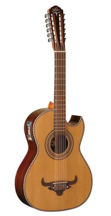 Oscar Schmidt OH52SE Solid Cedar Top Bajo Sexto Acoustic-Electric Guitar with Deluxe Padded Gig Bag