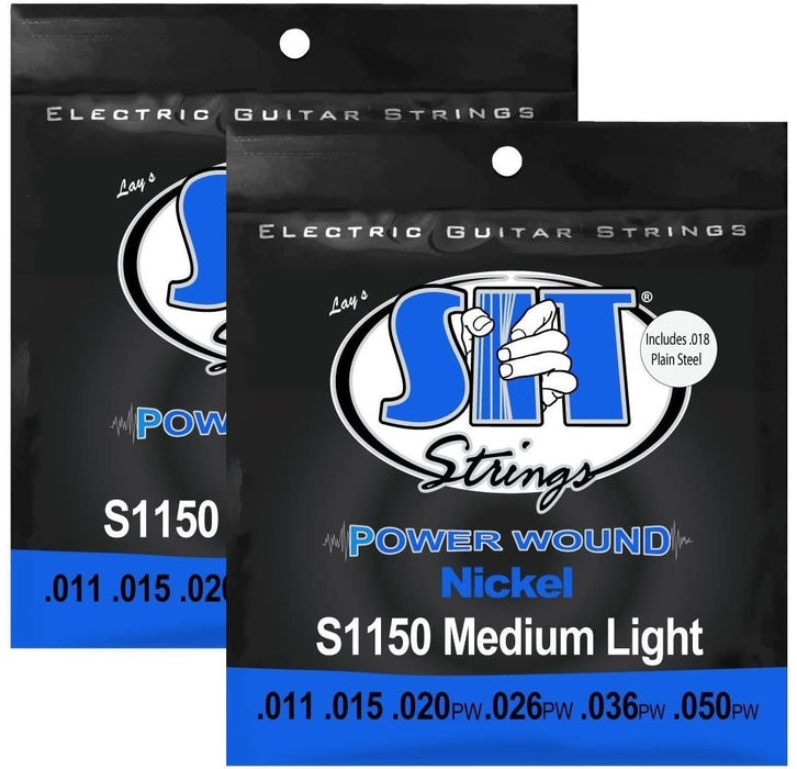 S.I.T. Strings S1150 Medium Light Nickel Power Wound Electric Guitar Strings - 2 Sets