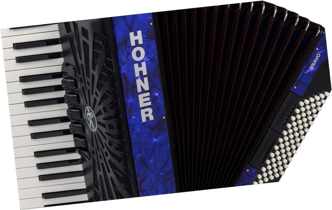 Hohner Bravo III 72 Chromatic Piano Key Accordion - Pearl Dark Blue (BR72BLUE)