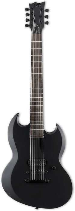 ESP LTD Viper-7-Black Metal Electric Guitar, Black Satin