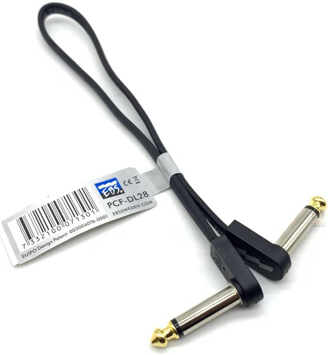 EBS PCF-DL28 Deluxe Flat Patch Cable - 28 Centimeter, Angle-Angle