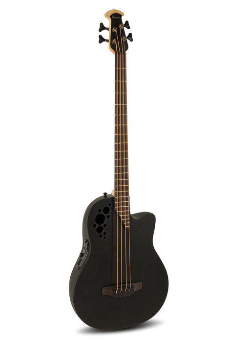Ovation E-Acoustic Bass Pro Series Elite B778TX Mid Cutaway - 4-String - Solid A-Grade Sitka Spruce Top - Lyrachord Body - Strings Adamas Nuova Coated - Black Textured - B778TX-5-G