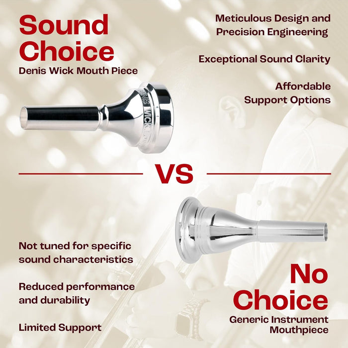 Denis Wick Classic Trombone Mouthpiece Silver Plated, 5880-12CS - V-Type Design for Balanced Tone & Smooth Response - Small Shank Fitting Trombone Accessory 24.7 x 6.5 x 6.1mm
