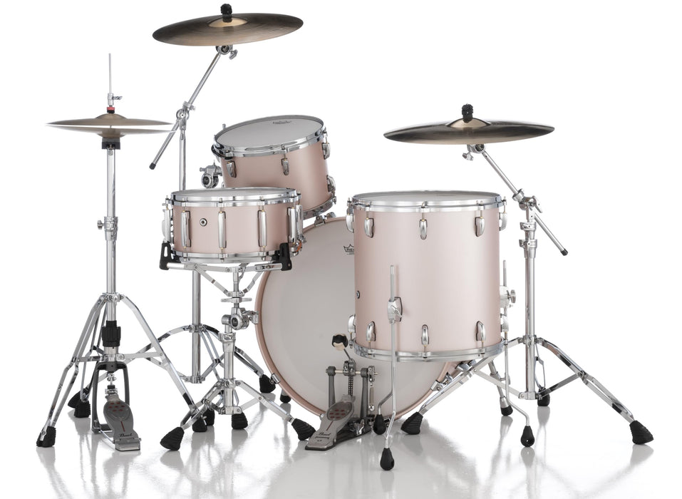 Pearl Masters Maple Gum 3-Piece Shell Pack 24x14 Bass Drum 16x16 Floor Tom 13x9 Tom Satin Rose Gold