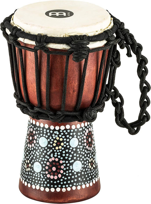 Meinl Percussion Mini Djembe with Mahogany Wood - NOT MADE IN CHINA - Python Design, 4 1/2", Rope Tuned Goat Skin Head, 2-YEAR WARRANTY, inch (HDJ5-XXS)