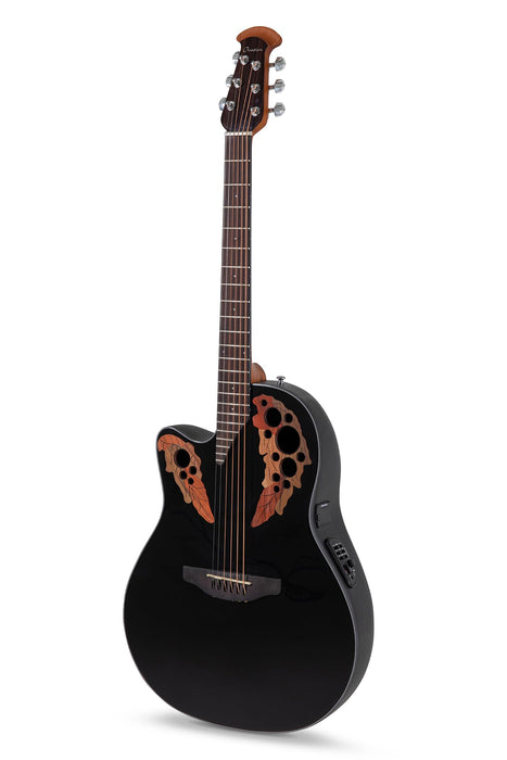 Ovation CE44L-5 Celebrity Elite Mid Depth Black linkshandige elektrisch-akoestische westerngitaar (OV533.129)