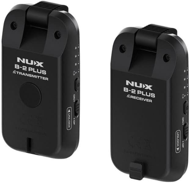 NuX B-2 PLUS Wireless Guitar System 2.4GHz Microphone with 60-Feet Line-of-Sight