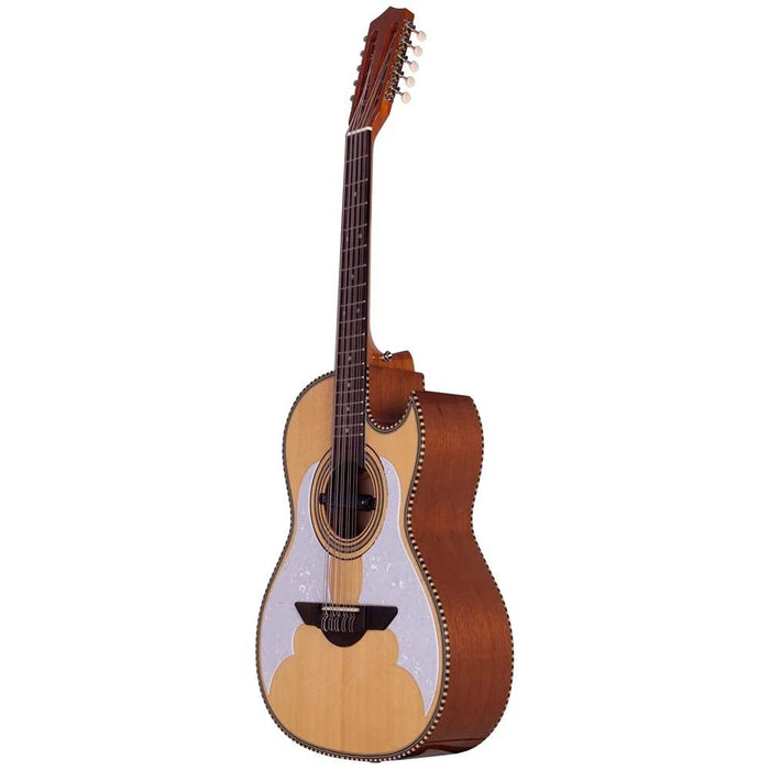 H. Jimenez El Murciélago Solid Spruce Top Bajo Quinto with Seymour Duncan Soundhole Pickup and Padded Gig Bag - Natural (LBQ3E)