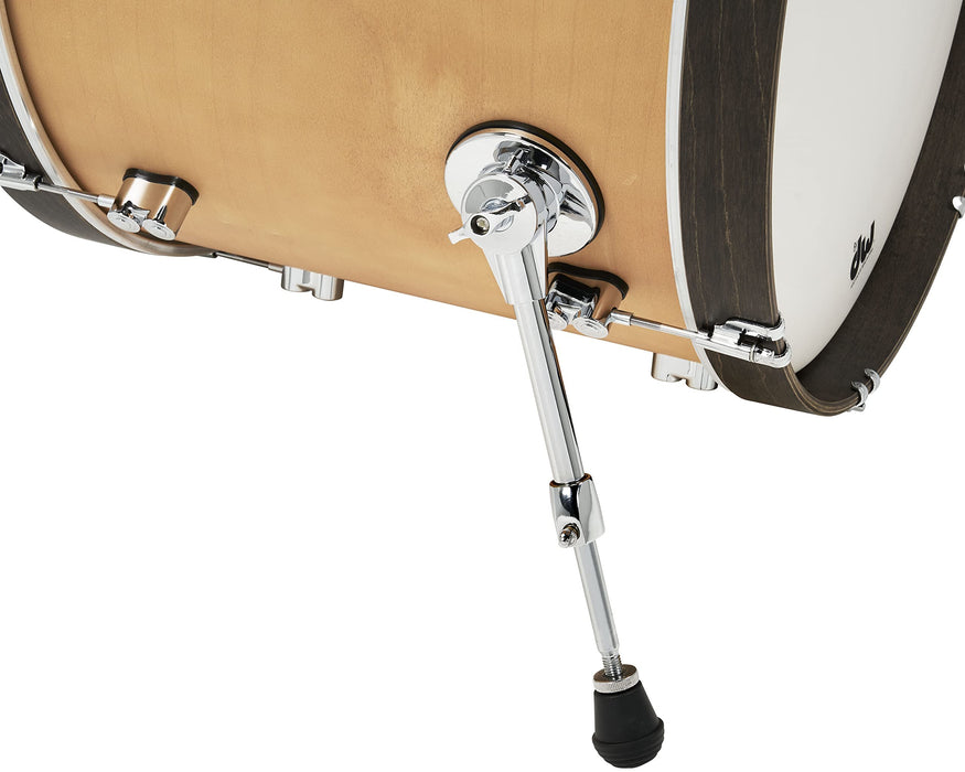 Pacific Drums & Percussion Drum Set Concept Classic 3-Piece Bop, Natural with Walnut Hoops Shell Packs (PDCC1803NW)