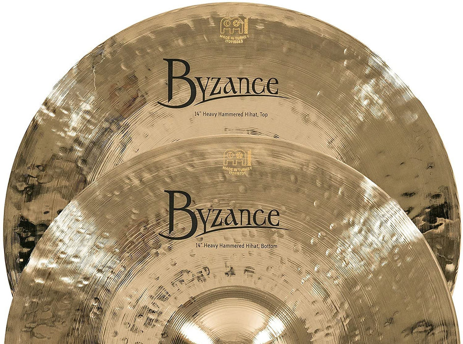 Meinl Cymbals Byzance 14" Dual Hihats, Pair — MADE IN TURKEY — Hand Hammered B20 Bronze, 2-YEAR WARRANTY, B14DUH