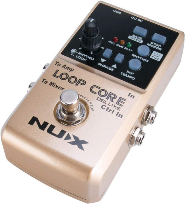 NUX Loop Core Deluxe Upgraded Guitar Loop Pedal with Foot Switch Automatic Tempo Detection 8 Hours Recording 24-bit Audio