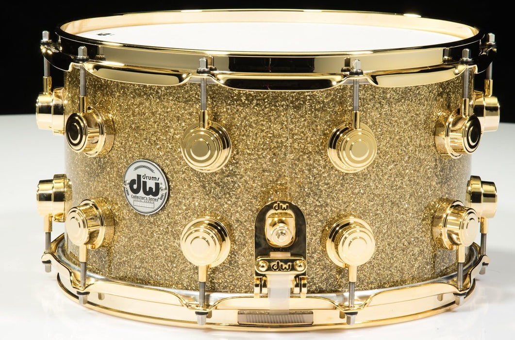 DW Collector's Series Snare Drum - 8 x 14 inch - Gold Glass FinishPly with Gold Hardware