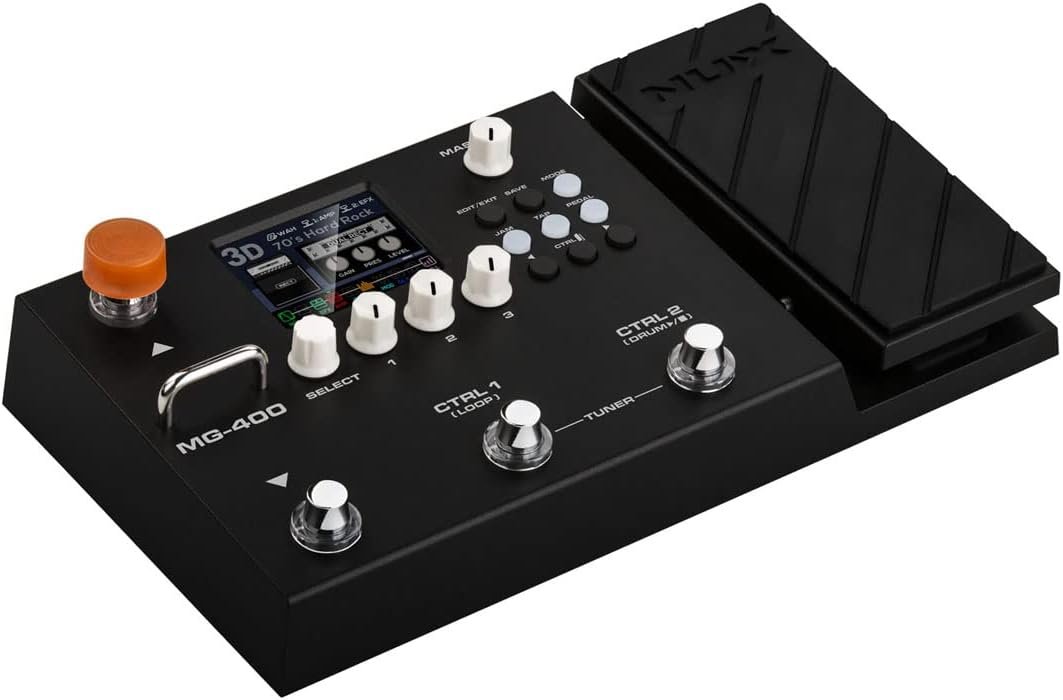 NUX Multi Effects Pedal, Amp Modeling, 512 samples IR, 10 Independent Moveable Signal Blocks (MG-400)