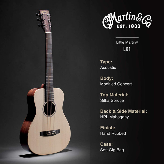 Martin X Series LX1 Little Martin Acoustic Guitar Natural