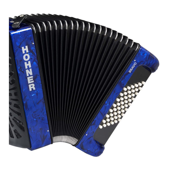 Hohner Bravo II 48 Chromatic Piano Key Accordion - Blue (BR48BLUE)