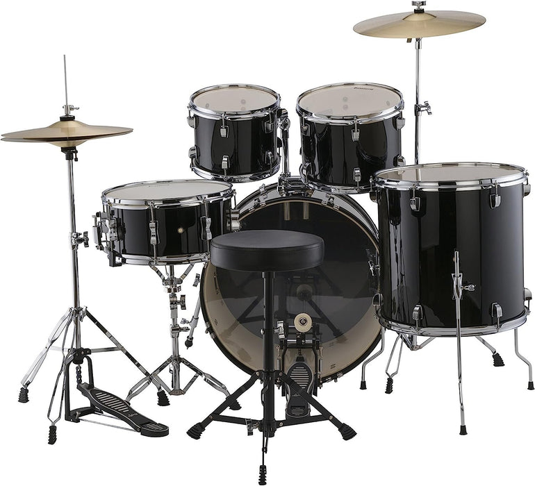 New Ludwig LC170 Accent Fusion Complete 5 Piece Drum Set Kit with Hardware & Cymbals (Black)