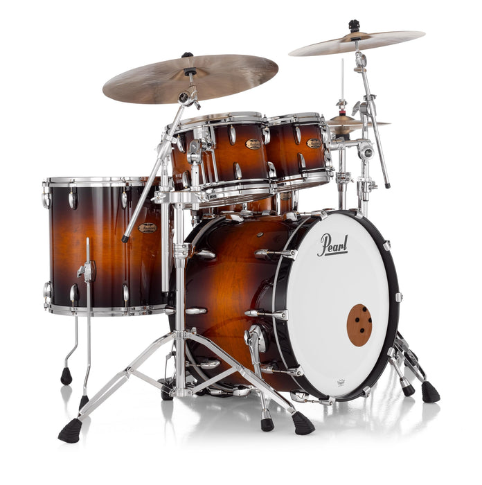 Pearl Masters Maple Pure 4-PC Shell Pack Vintage Tobacco Burst Premium Lacquer with R2 Air 7/8" Horizontal Tom Mount (Cymbals and Hardware Not Included)