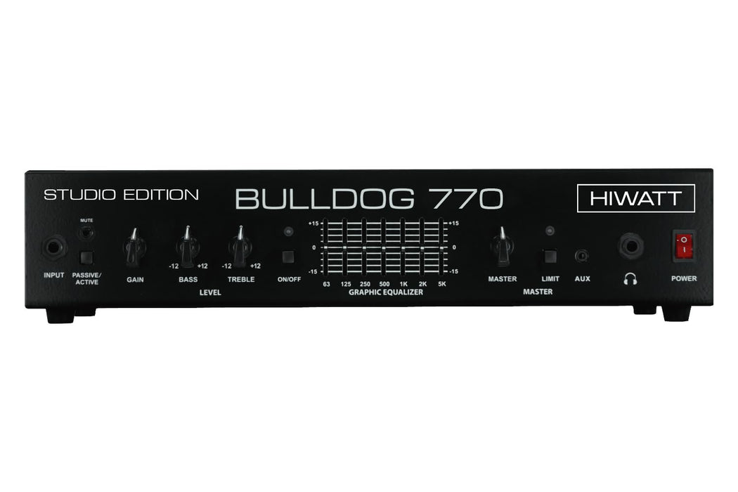Hiwatt Bulldog 770 Studio Bass Amplifier Head, 770W, 7 Band Graphic EQ, Class D, Black