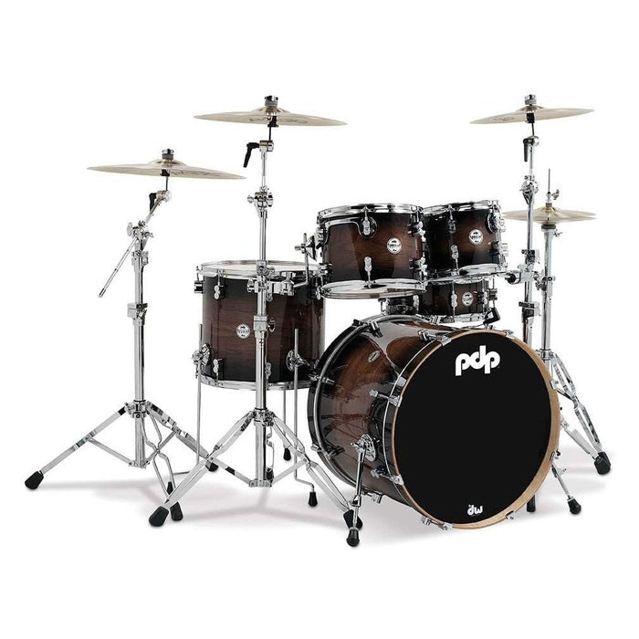 Pacific by DW 5-Piece Concept Maple Exotic Shell Pack (Charcoal Burst over Walnut) (PDCMX2215WC)