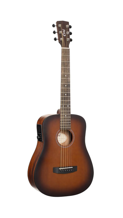 Cort EARTHGO-OPBB Earth Go HyVibe H2 Acoustic Electric Guitar Open Pore Brown Burst w/Bag