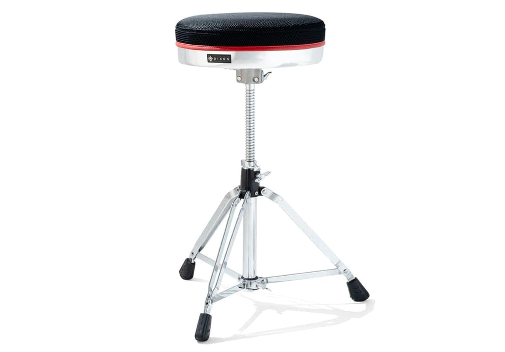 Dixon PSN-903 Round Drum Stool - Memory Foam Mesh Seat, Height Adjustable 45-63 cm, Rally Red