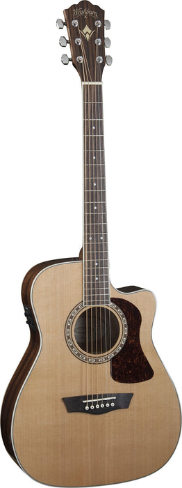 Washburn Heritage 10 Series Folk Cutaway Acoustic Electric Guitar, Natural (HF11SCE-O-U)