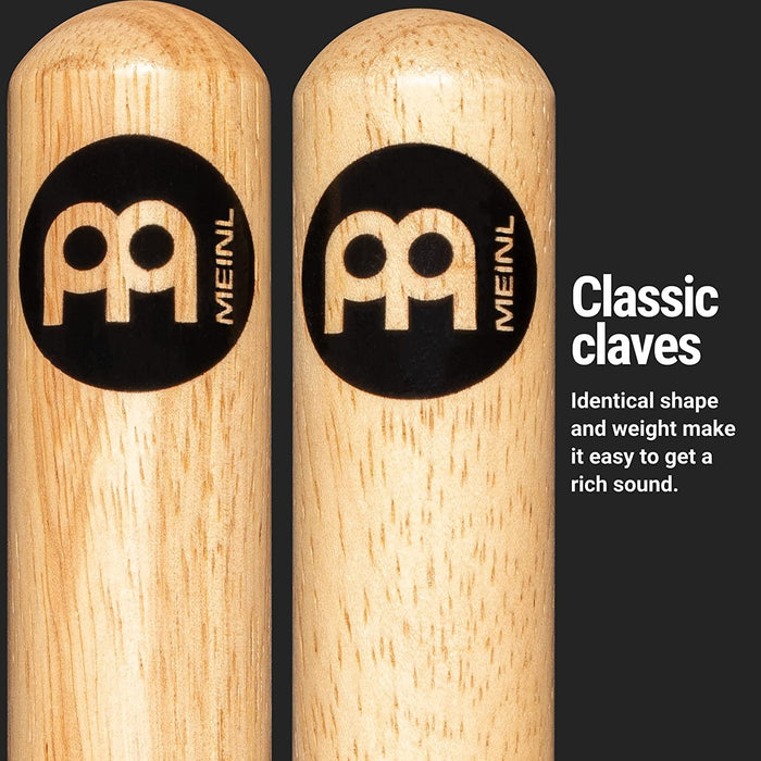 Meinl Percussion Claves, Classic Hardwood-NOT MADE IN CHINA-For Live or Studio Settings, Pair, 2-YEAR WARRANTY, CL1HW