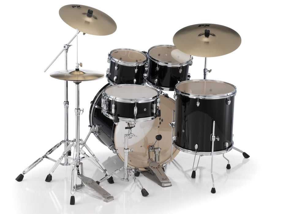 Pearl Export 5 Piece Drum Set Jet Black - Hardware And Sabian Cymbals (EXX725SNPX)