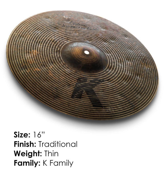 Zildjian K Custom Special Dry 16" Crash Cymbal, (K1416)