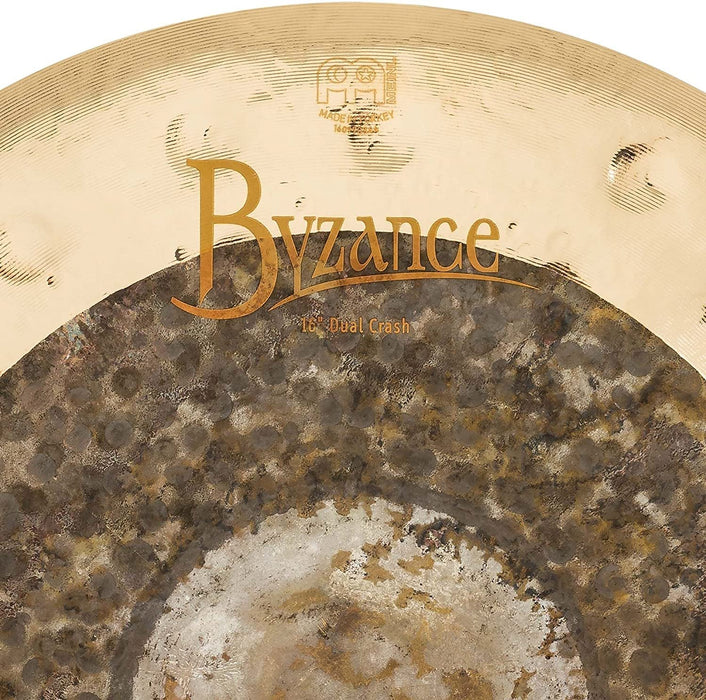 Meinl Cymbals Byzance 16" Dual Crash — Made in Turkey — Hand Hammered B20 Bronze, 2-Year Warranty, B16DUC, inch