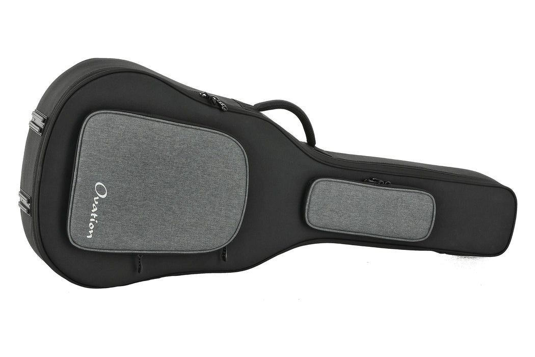 OVATION Guitars Guitar Soft Case - Fits Deep Contour/Mid-Depth/Super Shallow Models - 20mm Soft Grip Padding Lint Free - Backpack Straps - Black/Charcoal
