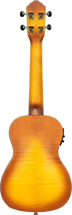 Ortega Guitars, 1-String Custom Built Series F-Hole Arched Top Concert Acoustic-Electric Ukulele w/Bag, Right (RUSL-HSB)