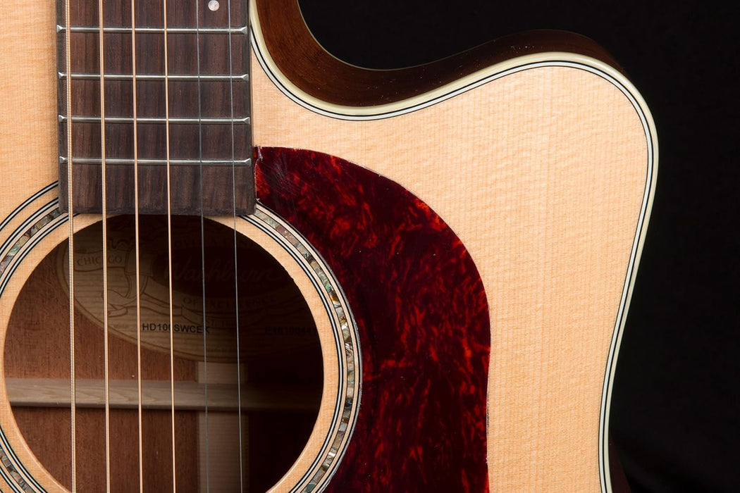 Washburn HD100SWCEK-D Heritage Series Dreadnought Acoustic Electric Cutaway, Natural
