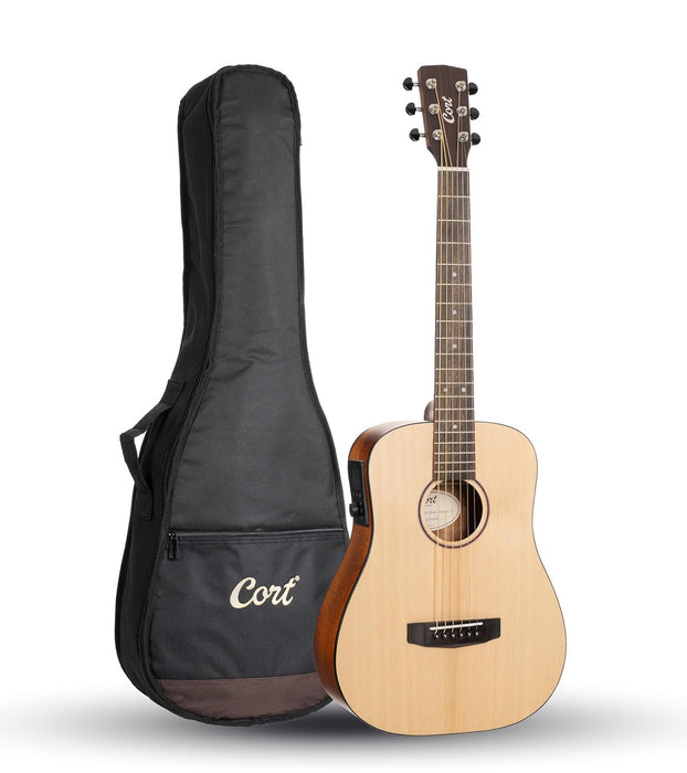 Cort EARTHGO-OP Earth Go HyVibe H2 Acoustic Electric Guitar Open Pore Natural w/Bag