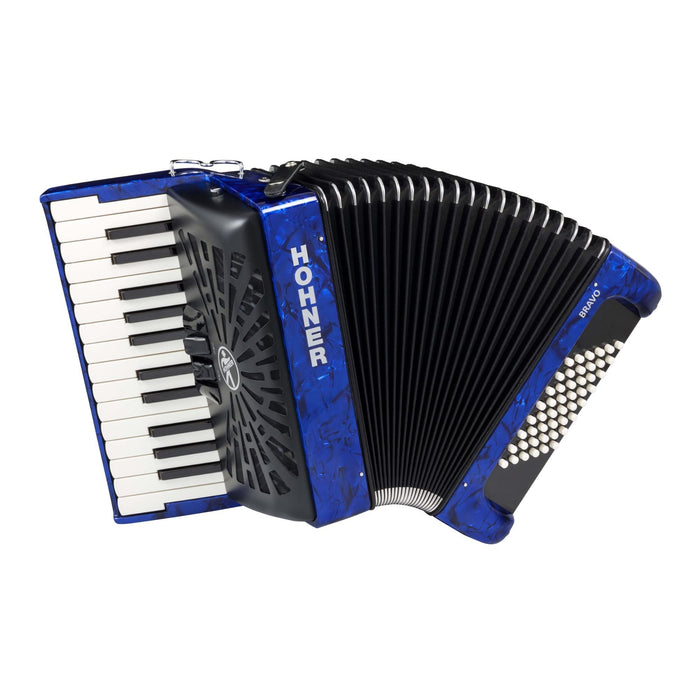 Hohner Bravo II 48 Chromatic Piano Key Accordion - Blue (BR48BLUE)