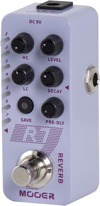 MOOER R7 Reverb 7 Different, Rich and Classic Reverb Types from the Church to Cave Reverb in a Compact Metal Shell with High Cut, Low Cut, Trail On Function…