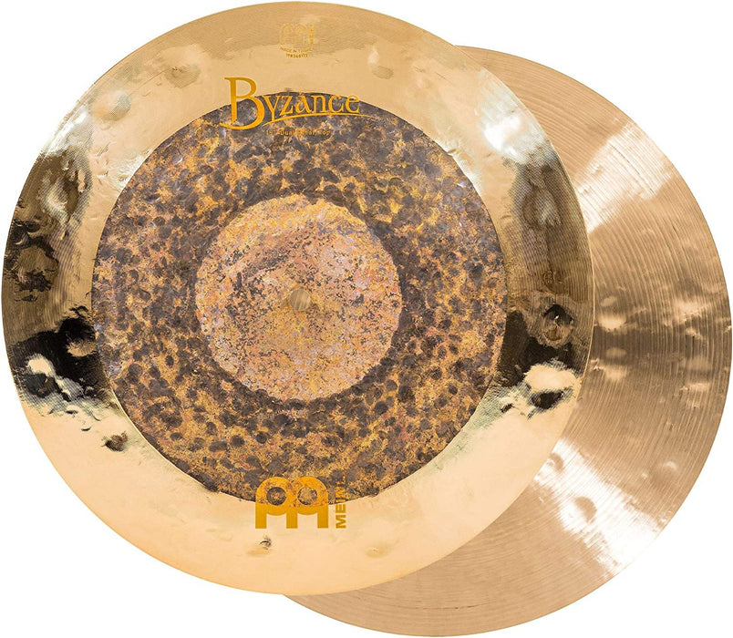 Meinl Cymbals Byzance 15" Dual Hihats, Pair — Made in Turkey — Hand Hammered B20 Bronze, 2-Year Warranty, B15DUH, inch