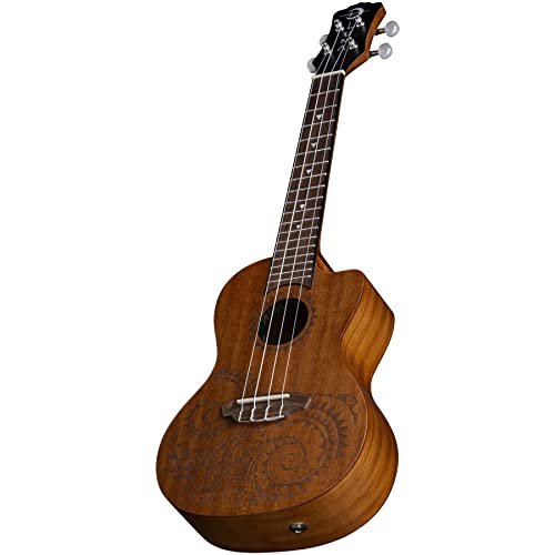 Luna Tattoo Concert Mahogany Acoustic/Electric Ukulele with Gig Bag (UKE TTN MAH)