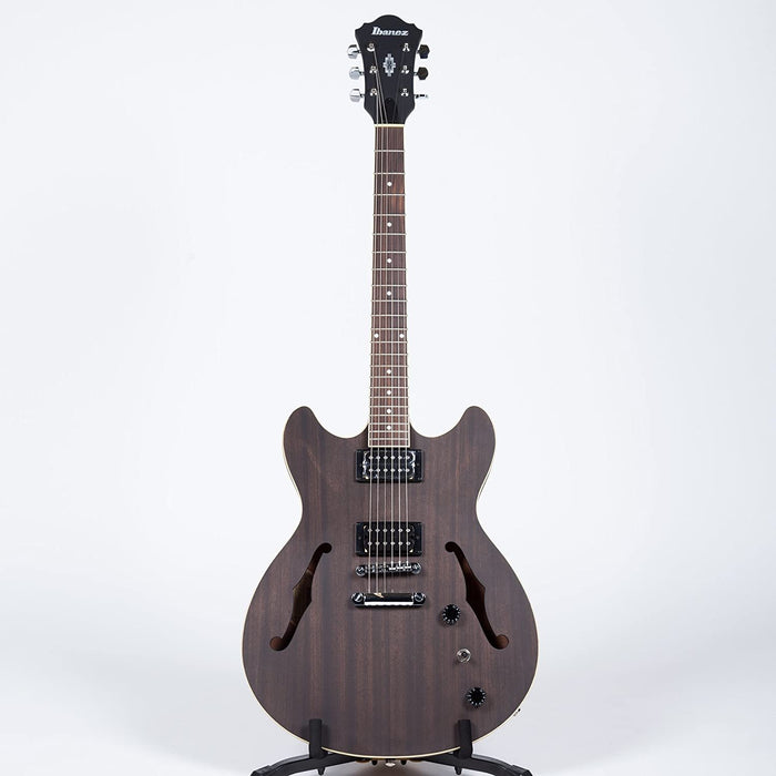 Ibanez 6 String Semi-Hollow-Body Electric Guitar, Right, Transparent Black Flat (AS53TKF)