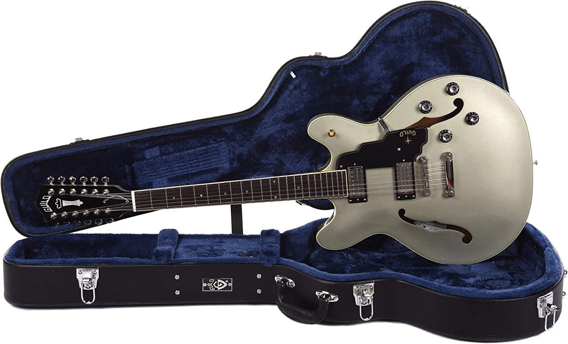 Guild Guitars Starfire IV ST 12-String Semi-Hollow Body Electric Guitar, in Shoreline Mist, Double-Cut w/stop tail, Newark St. Collection, with Hardshell Case