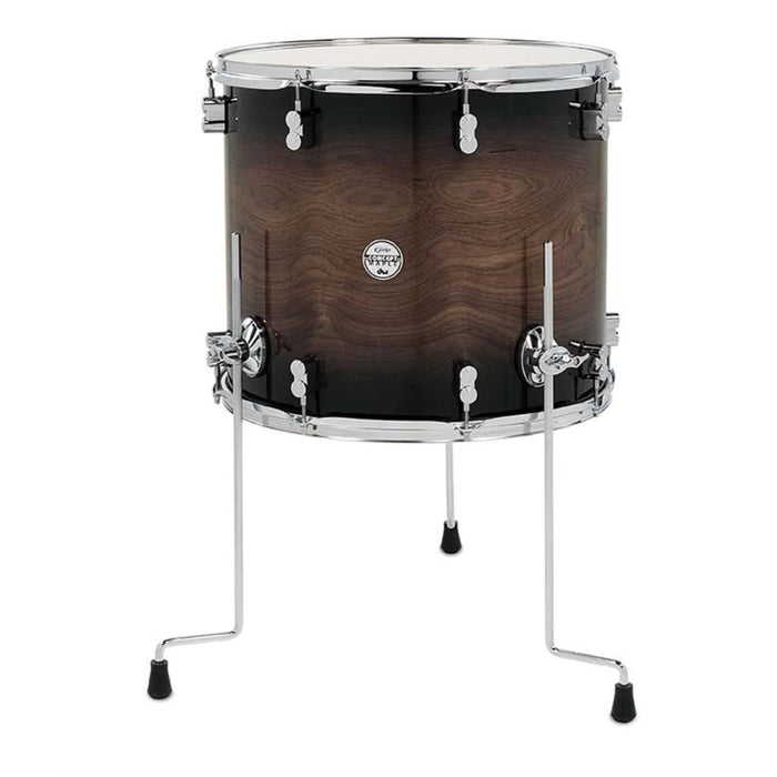 PDP Concept Series Maple Exotic Floor Tom, 16x18, Walnut to Charcoal Burst w/Chrome Hardware (PDCMX1618TTWC)